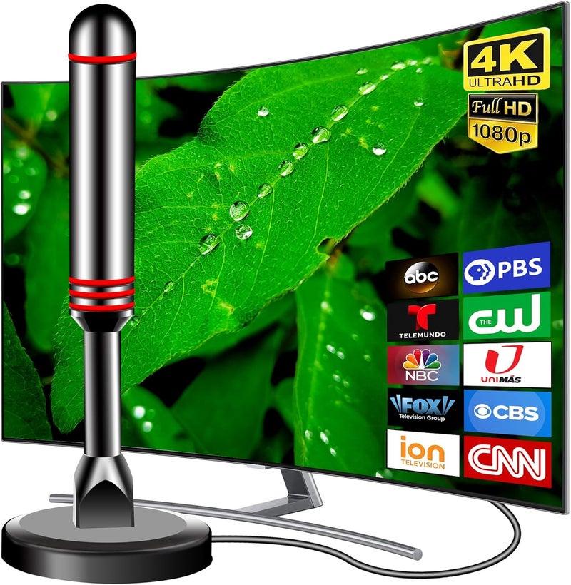DTVSMARTSHOW TV Antenna Indoor, 2025 Digital HDTV Antennas Indoor with Strong Magnetic Base 360°&Long Range Reception for Local Channels, Easy Setup Antenna for TV Without Cable - Image 1